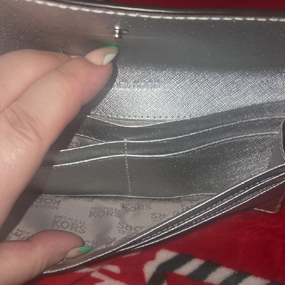 Michael Kors Metallic Silver Mini Crossbody with Crystal Trim - Picture 8 of 11